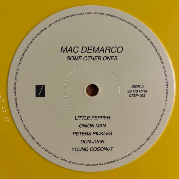 Mac Demarco – Some Other Ones (2015) - New LP Record 2023 Captured Tracks Canary Yellow Vinyl - Indie Rock / Lo-Fi - Shuga Records