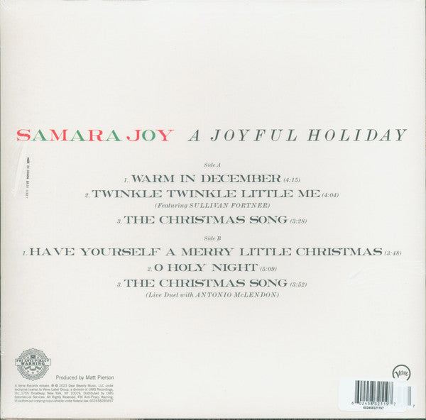 Samara Joy – A Joyful Holiday - New EP Record 2023 Verve Exclusive Emerald Green Vinyl - Holiday / Christmas - Shuga Records