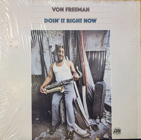 Von Freeman - Doin' It Right Now - VG+ LP Record 1972 Atlantic USA Original Vinyl - Jazz / Post Bop