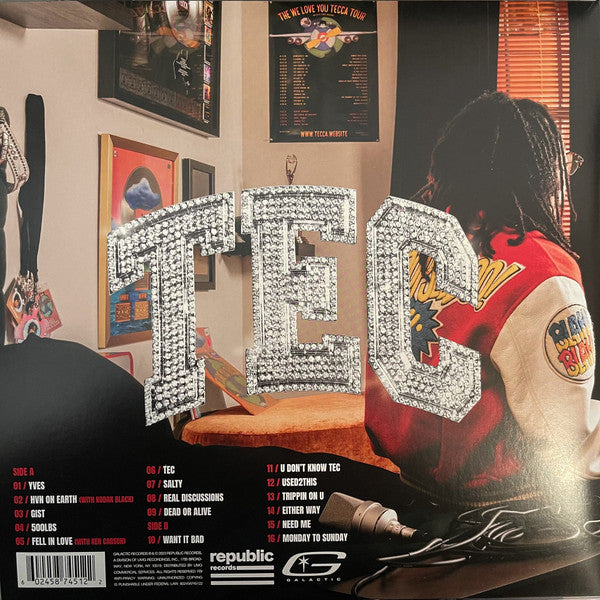 Lil Tecca – Tec - New LP Record 2024 Republic D2C Webstore Exclusive Translucent Ruby Red Vinyl & Poster - Hip Hop