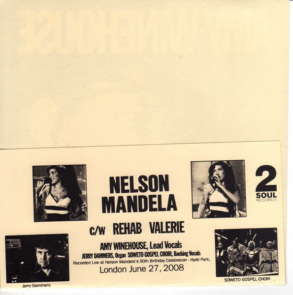 Amy Winehouse - Nelson Mandela / Rehab / Valerie - Mint- 7" Single Record 2009 UK 2 Soul Records  Unofficial Blue w/Pink Vinyl - Pop Soul / Ska / Reggae - Shuga Records