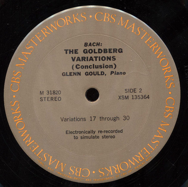 Glenn Gould - Bach - The Goldberg Variations (1956) - VG+ LP Record 1973 Columbia USA Stere Vinyl - Classical