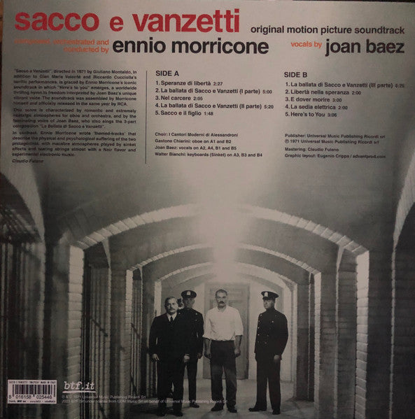 Ennio Morricone - Sacco E Vanzetti (Original Motion Picture 1971) - Mint- LP Record Store Day UK 2024 btf.it Italy RSD Clear Vinyl - Soundtrack