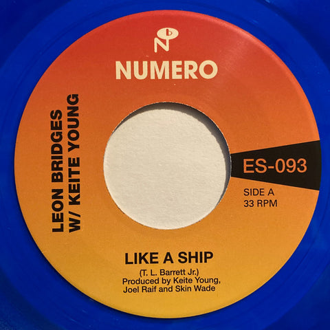 Leon Bridges & Pastor T. L. Barrett - Like A Ship - New 7" Single Record 2024 Numero Group Clear Blue Vinyl - Soul / Gospel
