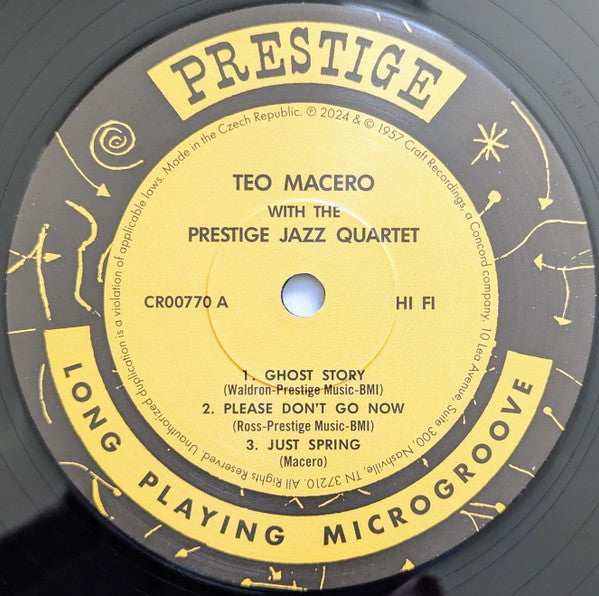 Teo Macero With The Prestige Jazz Quartet - Teo (1957) - New LP Record 2024 Prestige Vinyl Me Please 180 gram Vinyl - Jazz / Bop - Shuga Records