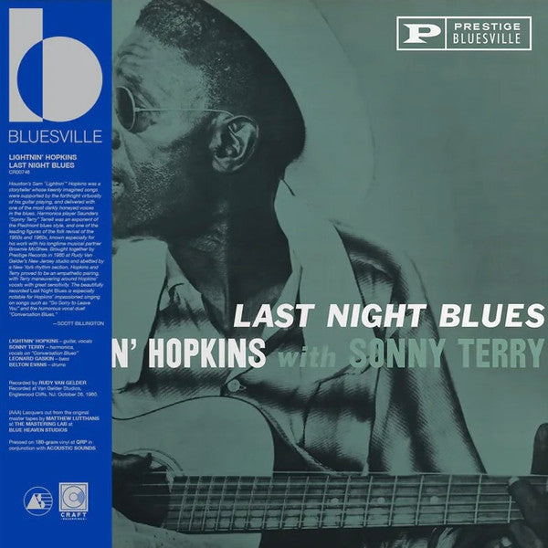 Lightnin' Hopkins With Sonny Terry - Last Night Blues (1961) - New LP Record 2024 Prestige Bluesville Craft Recordings 180 gram Vinyl - Blues / Texas Blues - Shuga Records