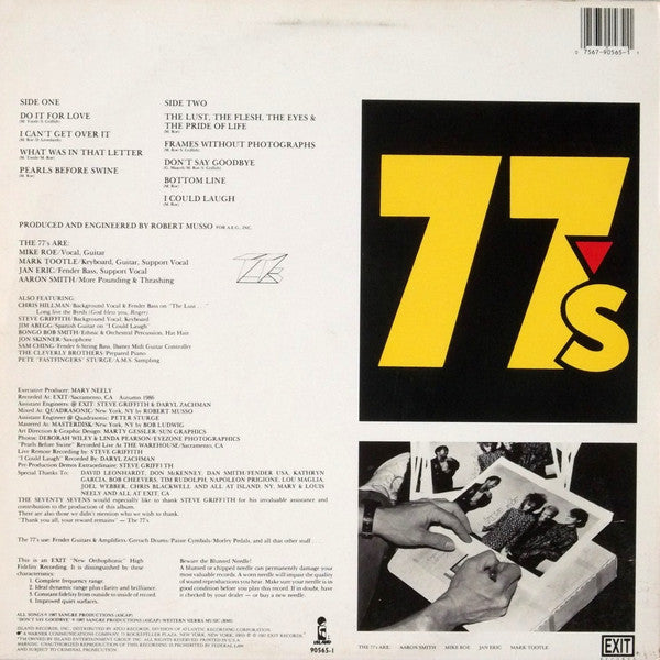 The Seventy Sevens - The 77's - VG+ LP Record 1987 Island Exit USA Vinyl & Press Kit - Alternative Rock / New Wave / Xian