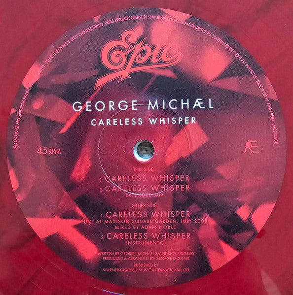 George Michael - Careless Whisper (1984) - New EP Record 2024 Sony Music Half Speed Master Ruby Marbled Vinyl - Pop / Synth-pop - Shuga Records