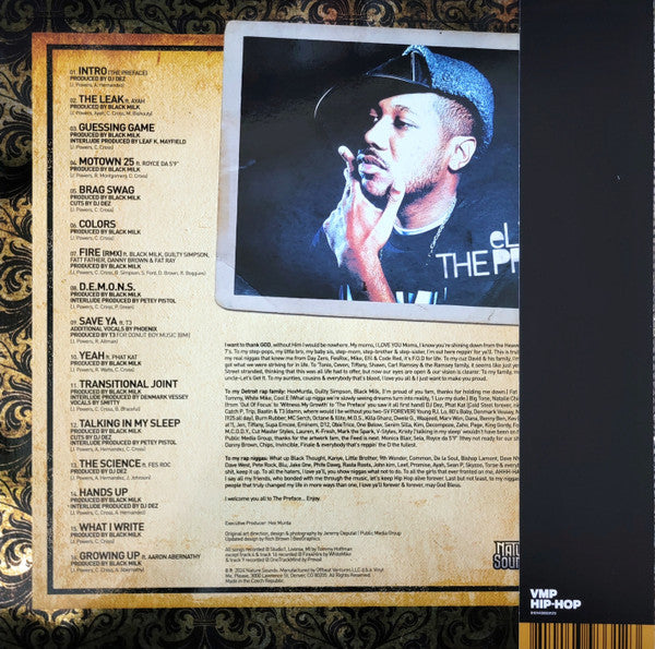 Elzhi - The Preface (2008) - New 2 LP Record 2024 Nature Sounds Vinyl Me Please Club Black & Gold Vinyl - Hip Hop - Shuga Records