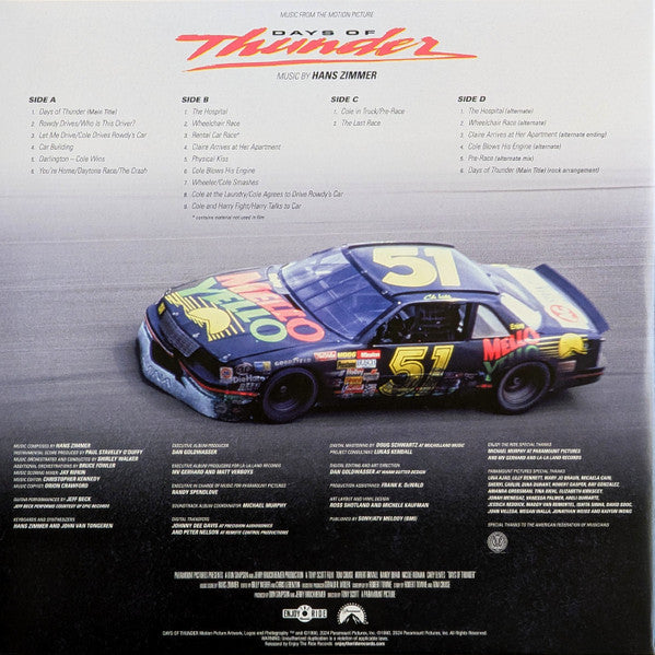 Hans Zimmer - Days Of Thunder (Music From The Motion Picture 2013) - New 2 LP Record 2024 Enjoy The Ride Paramount Neon Mello Yello Vinyl -Soundtrack / Score - Shuga Records