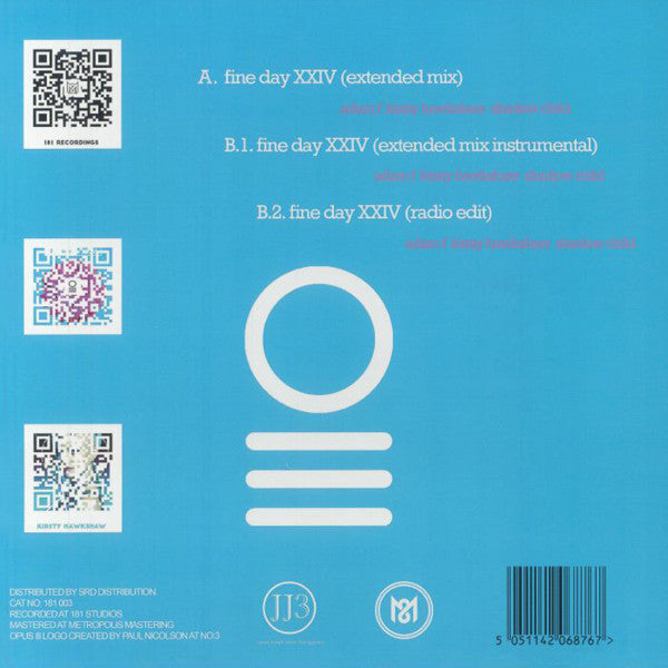 Opus III - Fine Day XXIV - New 12" Single Record 2024 181 Recordings UK Clear Blue Vinyl - UK Garage / Breaks - Shuga Records