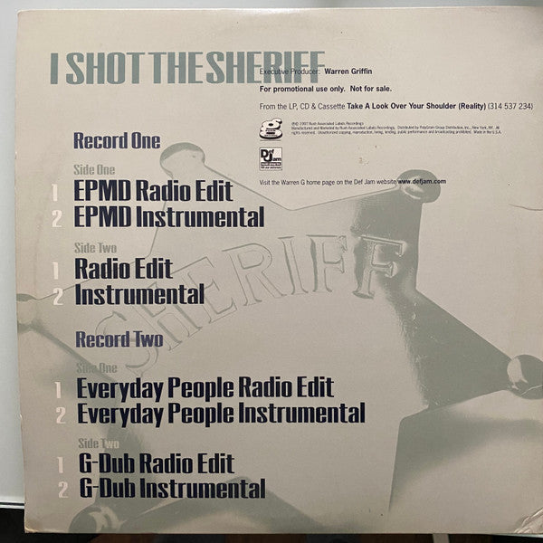 Warren G - I Shot The Sheriff - VG+ 2x 12" Single Record 1997 Def Jam G-Funk Music USA Promo Vinyl - Hip Hop