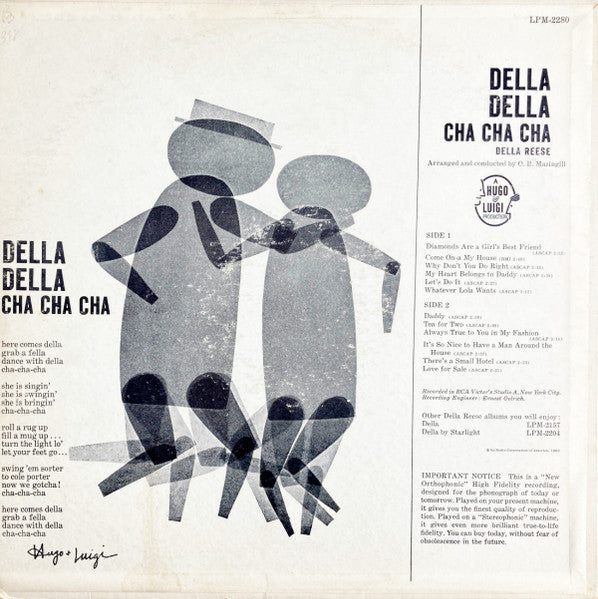 Della Reese - Della Della Cha Cha Cha - VG+ LP Record 1960 RCA USA Mono Vinyl - Jazz / Latin / Mambo