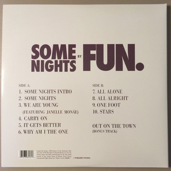 Fun. - Some Nights - Mint- LP Record 2012 Fueled By Ramen USA Black Vinyl, CD & Insert - Pop Rock / Indie Rock