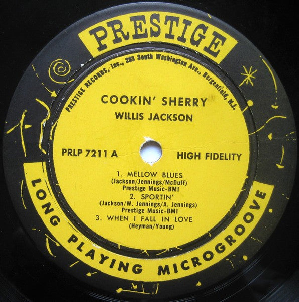 Willis Jackson - Cookin' Sherry - VG LP Record (VG- cover) 1961 Prestige USA Mono Original Press Vinyl - Jazz / Hard Bop