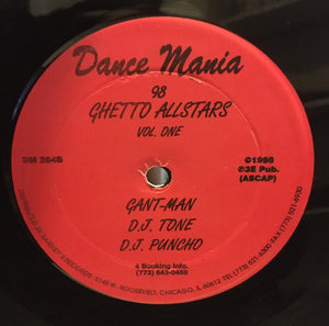 Gant-Man / D.J. Tone / D.J. Puncho - Ghetto Allstars Vol. One - VG- (low grade) 12" Single Record 1988 Dance Mania USA Original Vinyl - Chicago Ghetto House / Juke