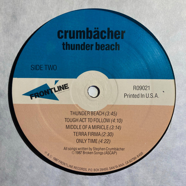 Crumbächer - Thunder Beach - VG+ LP Record 1987 Frontline - New Wave / Synth-pop / Xian