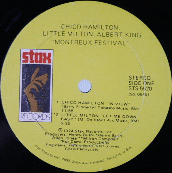 Albert King / Chico Hamilton / Little Milton - Montreux Festival - VG LP Record 1974 Stax USA Original Vinyl - Blues / Jazz / Soul - Shuga Records