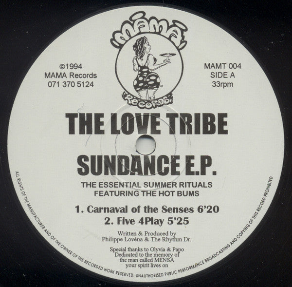 The Love Tribe - Sundance E.P. - VG+ 12" Single Record 1994 Mama UK Vinyl - House