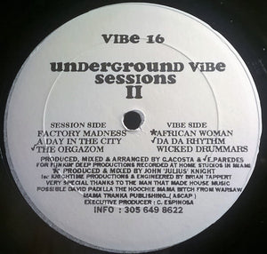 Various - Underground Vibe Sessions II - VG+ 12" Single Record 1994 Vibe USA Vinyl - House / Tribal House / Deep House