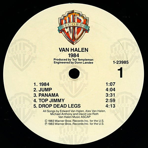 Van order Halen 1984 LP Warner Brothers 1983