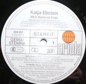 Katja Ebstein - Mein Name Ist Katja - VG+ LP Record (VG- cover) 1982 Ariola Germany Original Vinyl - Pop / Chanson