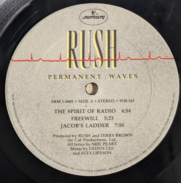 Rush - Permanent Waves - VG LP Record 1980 Mercury USA Original Vinyl - Hard Rock / Prog Rock