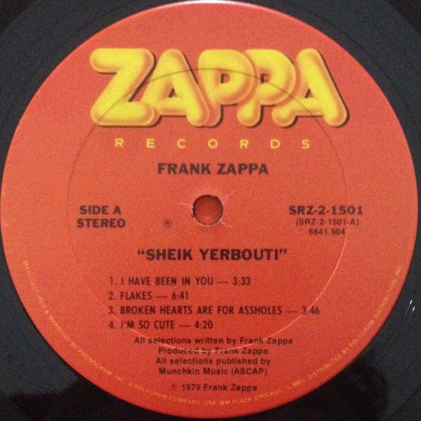 Frank Zappa - Sheik Yerbouti - VG+ 2 LP Record 1979 Zappa USA Original Vinyl - Prog Rock / Avantgarde / Psychedelic Rock