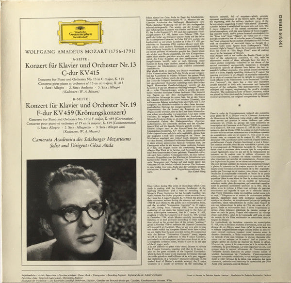 Géza Anda / Camerata Academica Des Salzburger Mozarteums - Mozart Klavierkonzerte - Mint- LP Record 1967 Deutsche Grammophon Germany Original Stereo Tulip Label - Classical