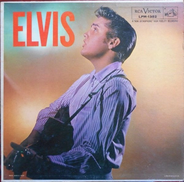 Elvis Presley - Elvis - VG LP Record 1956 RCA Victor USA Mono Original Vinyl & RARE Ad-back rear sleeve states "For added listening pleasure... try these!" in yellow - Rock & Roll / Pop Rock