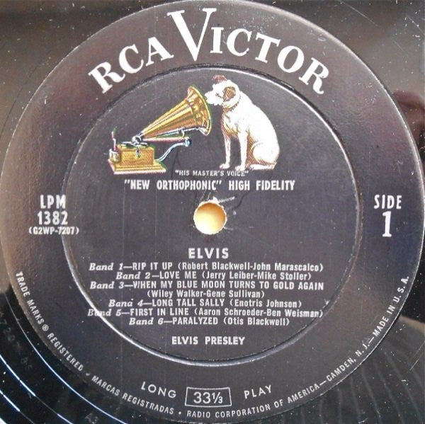 Elvis Presley - Elvis - VG LP Record 1956 RCA Victor USA Mono Original Vinyl & RARE Ad-back rear sleeve states "For added listening pleasure... try these!" in yellow - Rock & Roll / Pop Rock