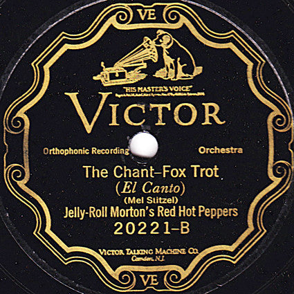 Jelly-Roll Morton's Red Hot Peppers - Black Bottom Stomp / The Chant - G+ 10" 78 RPM Record 1926 Victor USA Shellac - Jazz