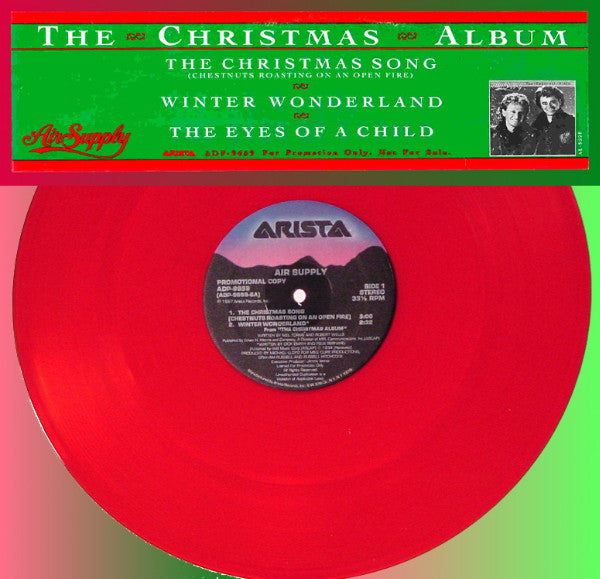 Air Supply – Selections From "The Christmas Album" - Mint- EP Record 1987 Arista USA Promo Red Vinyl - Pop / Holiday - Shuga Records