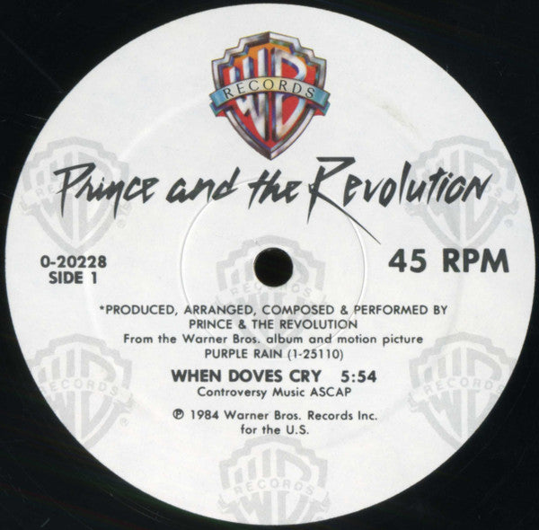 Prince And The Revolution - When Doves Cry / 17 Days - VG+ 12" Single Record 1984 Warner USA Vinyl - Pop / Funk / Minneapolis Sound - Shuga Records