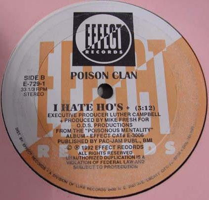 Poison Clan ‎– Shake Whatcha' Mama Gave Ya' / I Hate Ho's - VG+ 12" Single Record 1992 Effect USA Vinyl - Hip Hop / Bass Music / Miami Bass - Shuga Records