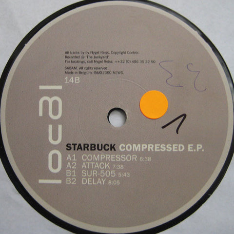 Starbuck - Compressed EP - Mint- 12" Single Record 2000 Local Belgium Vinyl - Techno / Tribal / Tech House