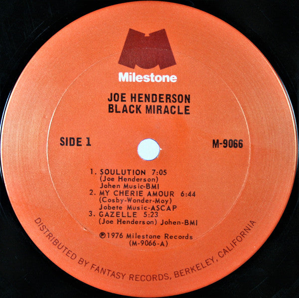 Joe Henderson - Black Miracle - VG LP Record USA Vinyl - Jazz / Fusion / Post Bop - Shuga Records