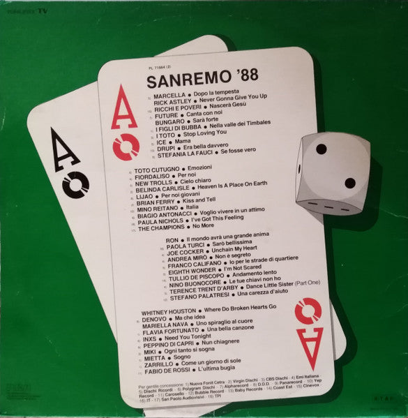 Various - Sanremo 88 - VG 2 LP Record 1988 RCA Italy Vinyl - Pop Rock