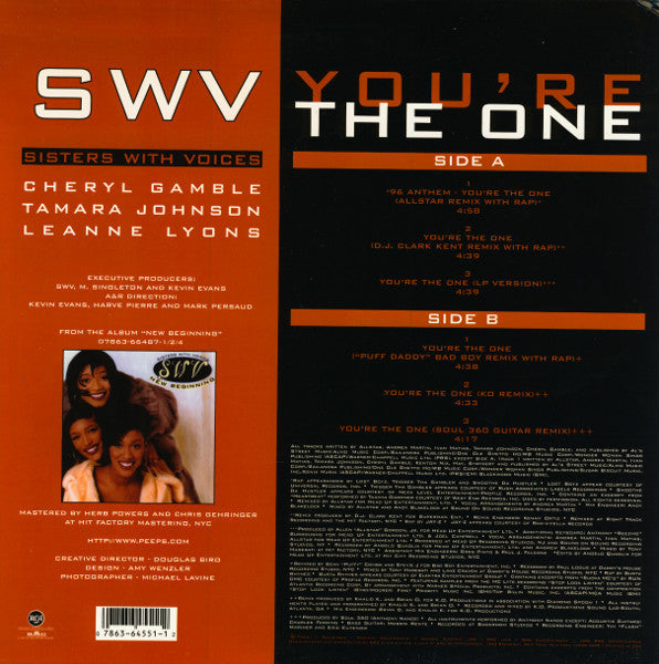 SWV - You're The One (Remixes) - New 12" Single Record 1996 RCA USA Vinyl - R&B / New Jack Swing - Shuga Records