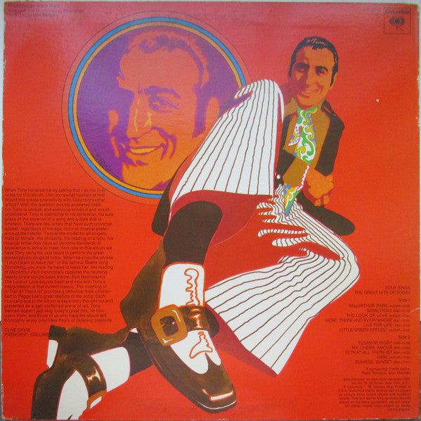 Tony Bennett - Tony Sings The Great Hits Of Today - Mint- LP Record 1969 Columbia USA Original Press 360 Vinyl - Jazz / Big Band / Vocal / Pop