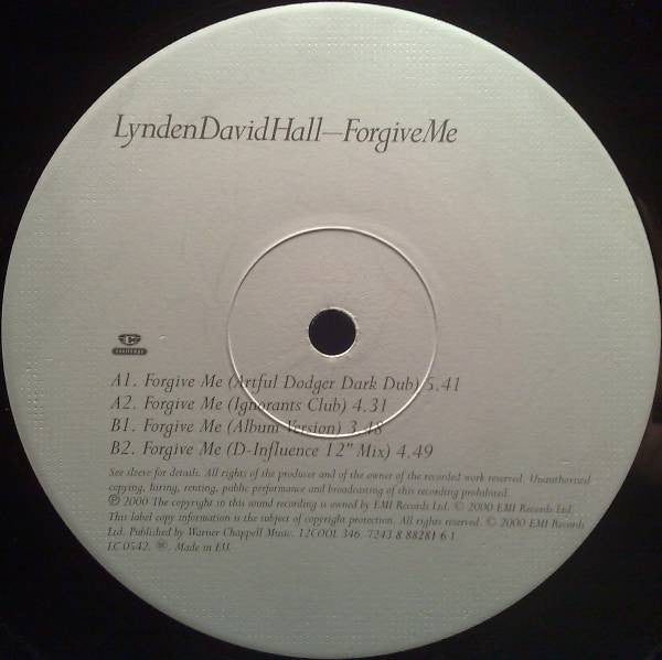 Lynden David Hall - Forgive Me - Mint- 12" Single Record 2000 Cooltempo UK Vinyl - UK Garage / House / R&B - Shuga Records