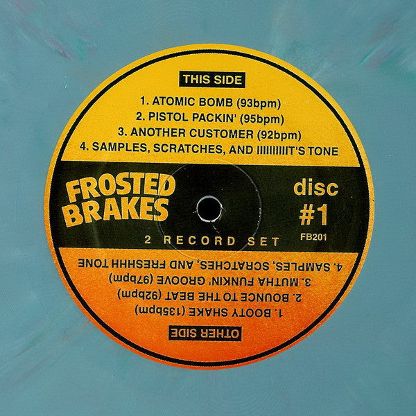 DJ Rectangle - Frosted Brakes Disc #2 - VG+ LP Record Frosted Brakes USA Blue Marbled Vinyl - Hip Hop / DJ Battle Tool / Breaks - Shuga Records