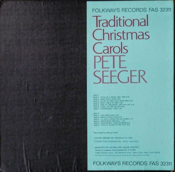 Pete Seeger - Traditional Christmas Carols - VG+ LP Record 1967 Folkways USA Original Vinyl & Booklet - Folk / Holiday - Shuga Records