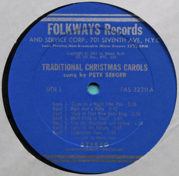 Pete Seeger - Traditional Christmas Carols - VG+ LP Record 1967 Folkways USA Original Vinyl & Booklet - Folk / Holiday - Shuga Records