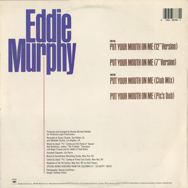 Eddie Murphy - Put Your Mouth On Me - New 12" Single Record 1989 Columbia USA Vinyl - Synth-pop / New Jack Swing - Shuga Records