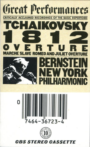 Tchaikovsky - Bernstein, New York Philharmonic - 1812 Overture / Marche Slave / Romeo And Juliet Overture - Used Cassette 1981 CBS Tape - Romantic