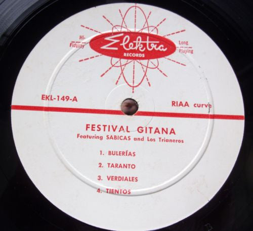 Sabicas - Festival Gitana - VG+ LP Record 1958 Elektra USA Original Vinyl - Latin / Flamenco