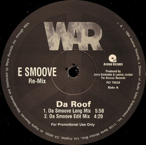 War ‎– Da Roof - Mint- 12" Single Record 1994 USA Vinyl Promo - Funk / R&B / New Jack Swing