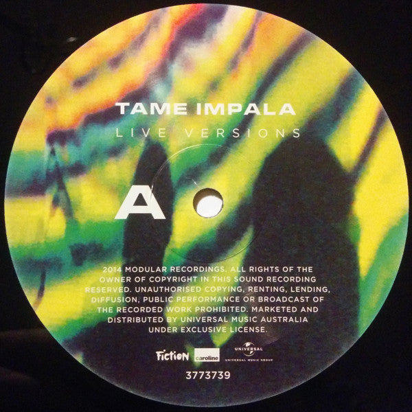 Tame Impala - Live Versions From The October 2013 Show At Chicago Riviera Theatre -Mint- LP Record 2014 Fiction Caroline Vinyl - Indie Rock / Psychedelic Rock - Shuga Records