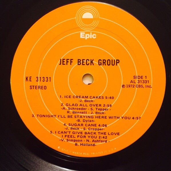 Jeff Beck Group - Jeff Beck Group (1972) - VG+ LP Record 1973 Epic USA Vinyl - Rock / Blues Rock / Fusion